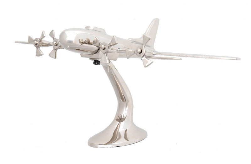 Hand Painted Model Airplane Tabletop Sculpture (364195) - Nickel