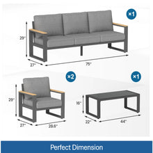 Load image into Gallery viewer, Modern Outdoor Sofa Set With Coffee Table

