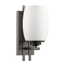 Load image into Gallery viewer, Geometric Wall Sconce With Frosted Glass Shade - Bronze
