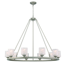 Load image into Gallery viewer, Shaded Ten Light Metal Dimmable Chandelier With Shades - Silver
