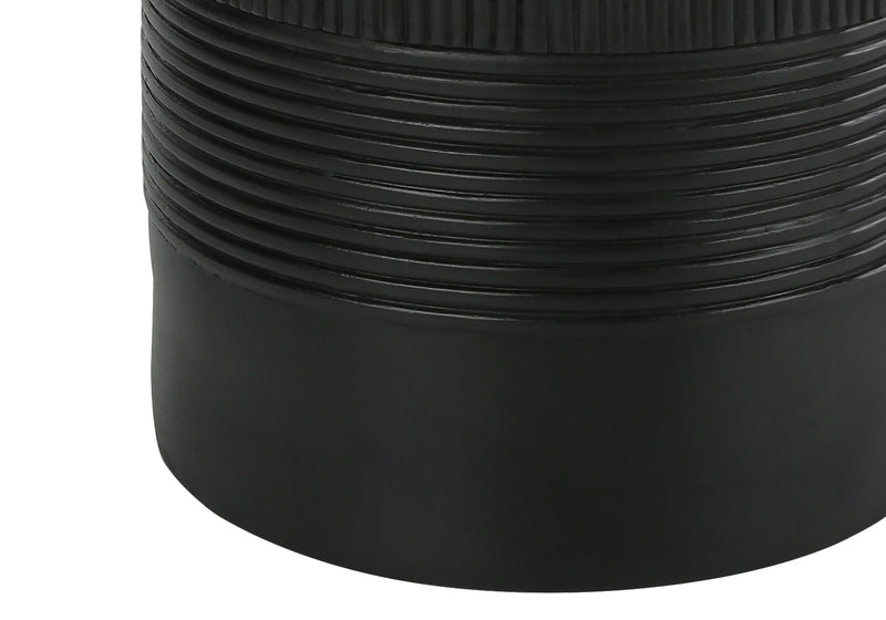 Cylinder Table Lamp With Ivory Drum Shade - Black