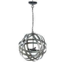 Load image into Gallery viewer, 4 Light Galvanized Chandelier, Hanging Light Fixture With Adjustable Chain For Kitchen, Bulb Not Included - Gray
