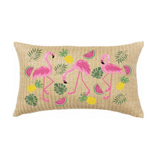 Load image into Gallery viewer, Summer Outdoor Lumbar Flamingo Pillows - Multi
