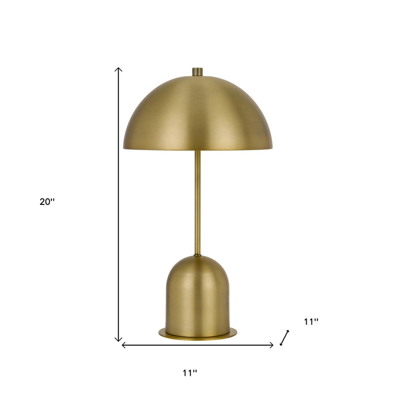 Metal Desk Table Lamp With Antiqued Brass Dome Shade - Antiqued Brass