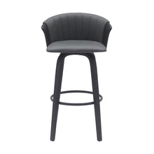 Load image into Gallery viewer, 30" Faux Leather Swivel Bar Height Bar Chair - Dark Gray And Black
