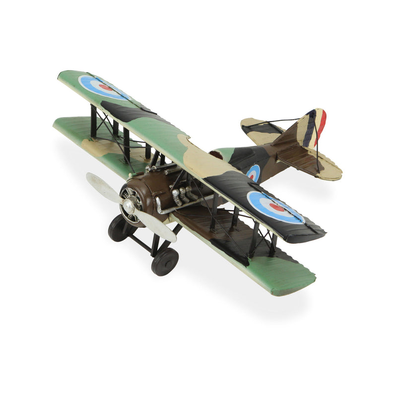 Hand Painted 1918 Aviation Military Plane Model Airplane - Green