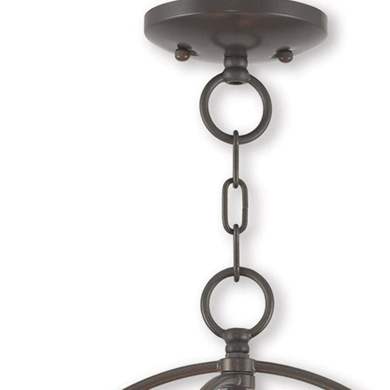 17" Three-Light Dimmable Chandelier With Shades - Bronze
