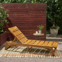 Load image into Gallery viewer, Outdoor Chaise Lounge With Adjustable Seating And Slat Panel - Yellow Brown
