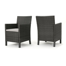 Load image into Gallery viewer, Outdoor Rattan Dining Chair With Straight Legs And Sloped Arms
