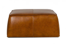 Load image into Gallery viewer, Faux Leather Ottoman - Camel
