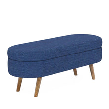 Load image into Gallery viewer, Ottoman Oval Storage Bench With Rubber Wood Legs
