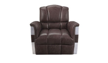 Load image into Gallery viewer, Retro Top Grain Leather And Steel Patchwork Club Chair - Brown
