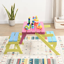 Load image into Gallery viewer, Kids Multi-Functional Arm Chair, Table With 2 Benches All-In-One Set
