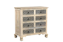 Load image into Gallery viewer, Carved Geometric Solid Wood Eight Drawer Dresser - White
