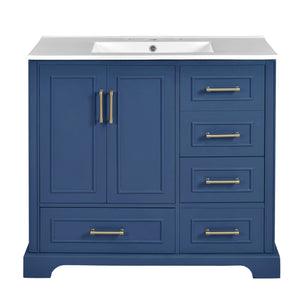 Traditional Bathroom Vanity With Soft Close Doors And Drawers
