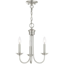 Load image into Gallery viewer, 16" Three Light Dimmable Chandelier With Shades - Nickel
