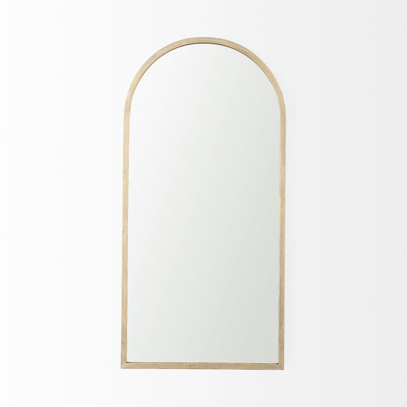 Metal Arch Framed Accent Mirror - Gold