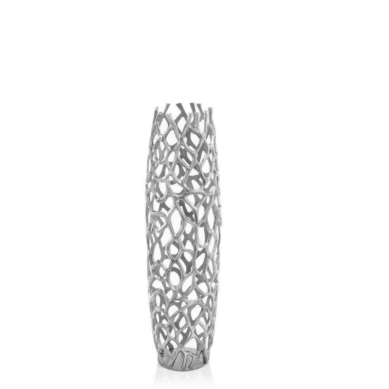 Twigs Cylinder Floor Vase (354634) - Silver