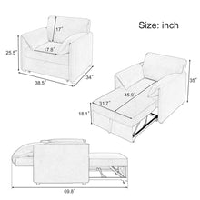 Load image into Gallery viewer, Convertible Pull Out Sofa Bed, 3 In 1 Convertible Sleeper Chair Adjustable Backrest With Thicked Cushions
