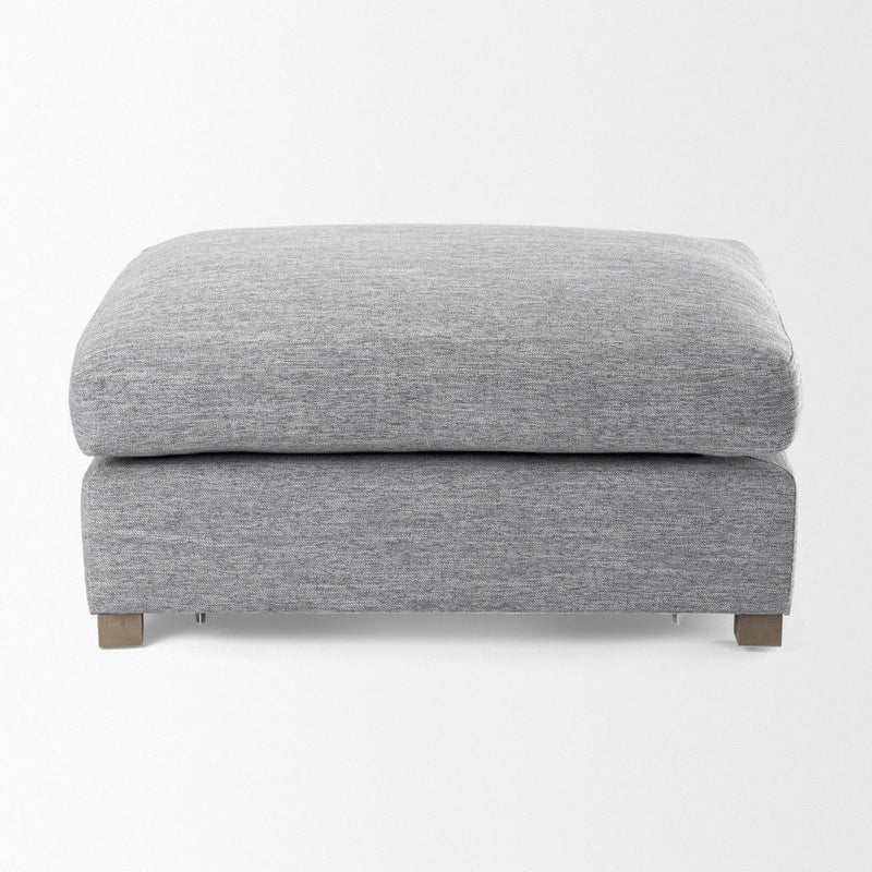 Fabric Pouf Ottoman (730852) - Gray / Brown