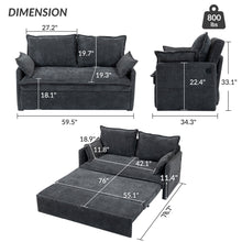 Load image into Gallery viewer, Pull Out Sofa Bed, Convertible Sleeper Sofa Couch, Side Storage, And USB / C - Type Charging Ports Chair
