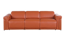 Load image into Gallery viewer, Top Grain Leather Reclining Metal USB Sofa (720362) - Camel
