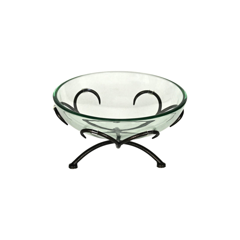 Round Decorative Bowl With Stand - Clear / Clear