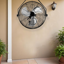 Load image into Gallery viewer, High Velocity 3 Speed Air Circulator Metal Wall Mount Fan
