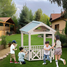 Load image into Gallery viewer, Outdoor Wooden Playhouse With Bench And Door - White
