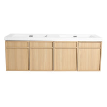 Load image into Gallery viewer, Wall-Mounted Bathroom Vanity With Resin Sink And Soft Closing Doors
