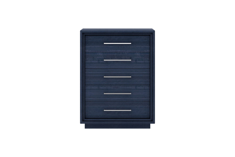 36" Wood Five Drawer Gentlemens Chest - Blue