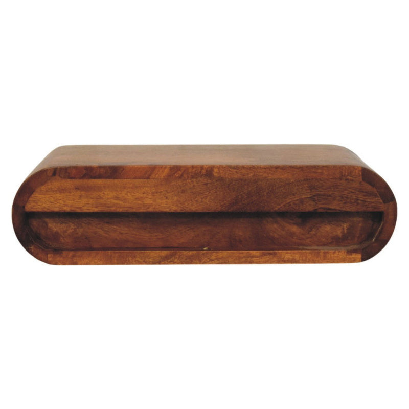 Solid Wood One Drawer Floating Nightstand (731541) - Amber