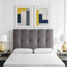 Load image into Gallery viewer, Bridgevine Home - Queen Size Tufted Upholstered Headboard With Nailhead Trim - Gray
