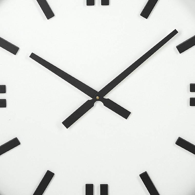 Round Large Modern Wall Clock With Face Non-Numarical Number - White