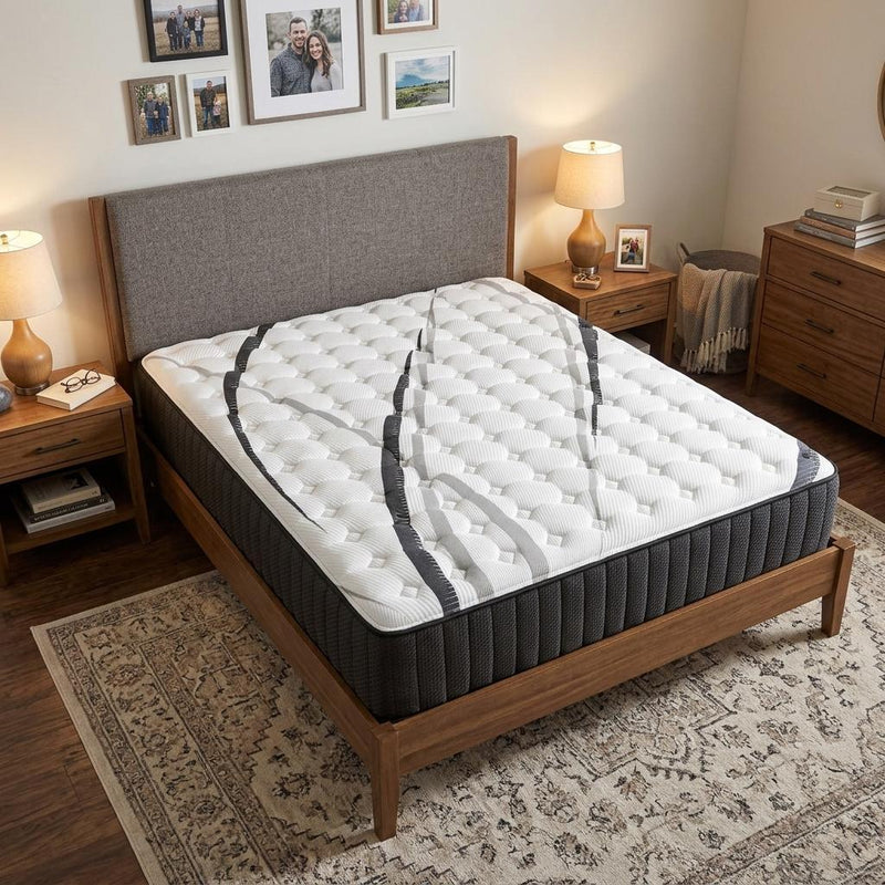 Graphite And Titanium Infused Gel Memory Foam Firm Hybrid Mattress - King