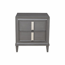 Load image into Gallery viewer, Two Drawer Contemporary Wood Nightstand - Dark Gray
