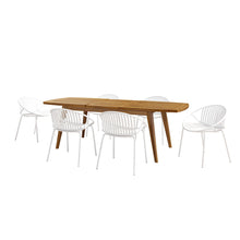 Load image into Gallery viewer, Modern Outdoor 7 Piece Expandable Dining Set With Stackable Chairs
