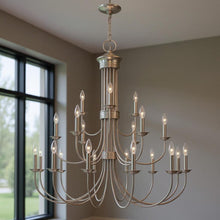 Load image into Gallery viewer, 44'' Multi Light Dimmable Chandelier With Shades - Nickel
