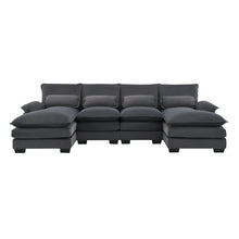 Load image into Gallery viewer, [VIDEO provided][New]109.8*55.9&quot; Modern U-shaped Sectional Sofa with Waist Pillows,6-seat Upholstered Symmetrical Sofa Furniture,Sleeper Sofa Couch with Chaise Lounge for Living Room,Apartment,2 Color
