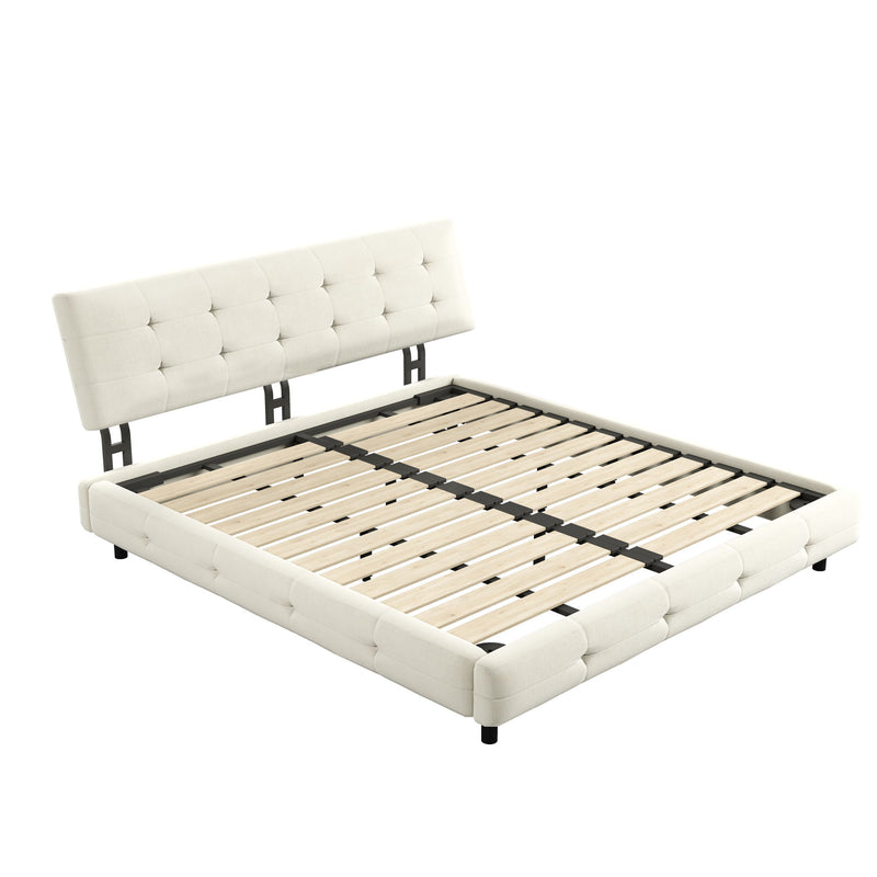 Tufted Headboard With Extra-Large Ultra-Soft Cloud Pillow Design