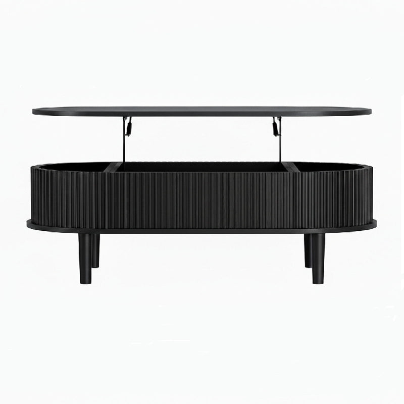 Wood Oval Lift Top Coffee Table - Black