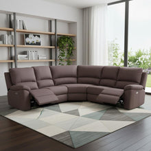 Load image into Gallery viewer, Polyester Blend Power Reclining U Shaped Three Piece Corner Sectional - Brown
