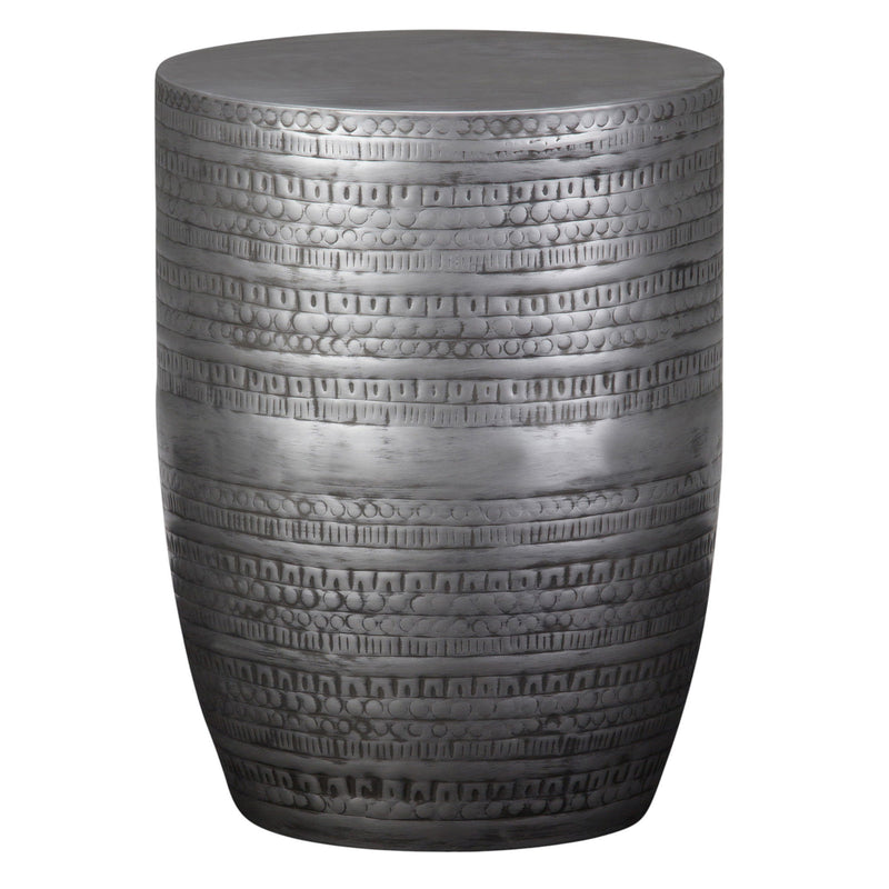 Bohemian Metal Round End Table - Silver
