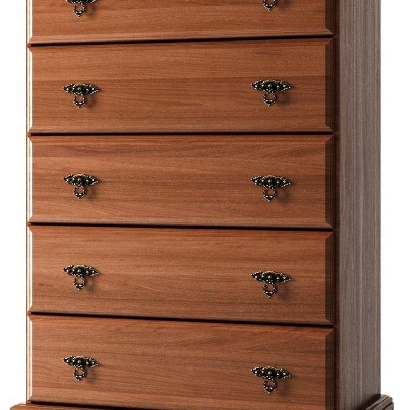 Solid Wood Five Drawer Dresser (760732) - Coffee