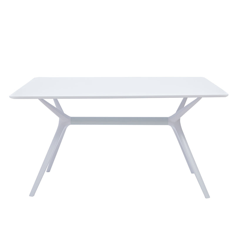 47" Wood And Heavy Duty Plastic Trestle Base Dining Table - White