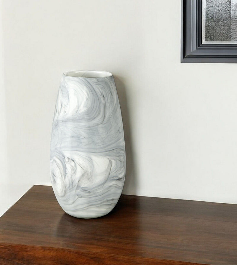 Abstract Cylinder Table Vase (397561) - Gray / White