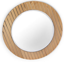 Load image into Gallery viewer, 35" Round Glass Framed Accent Mirror - Gold
