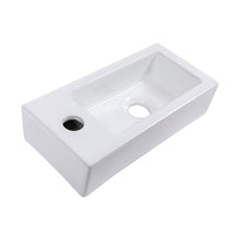 Load image into Gallery viewer, Modern Ceramic Rectangle Wall Mount Bathroom Sink With Single Faucet Hole
