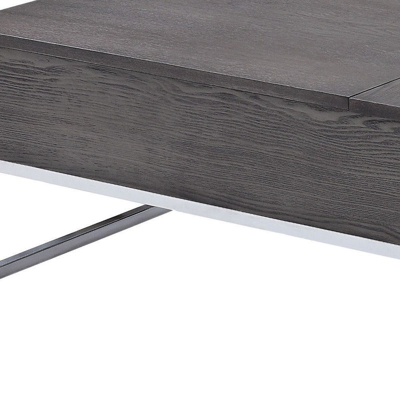 Rectangular Lift Top Coffee Table - Chrome And Gray Oak