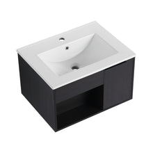 Load image into Gallery viewer, Wall Mounted Floating Bathroom Vanity With Open Shelf &amp; Soft Close Door
